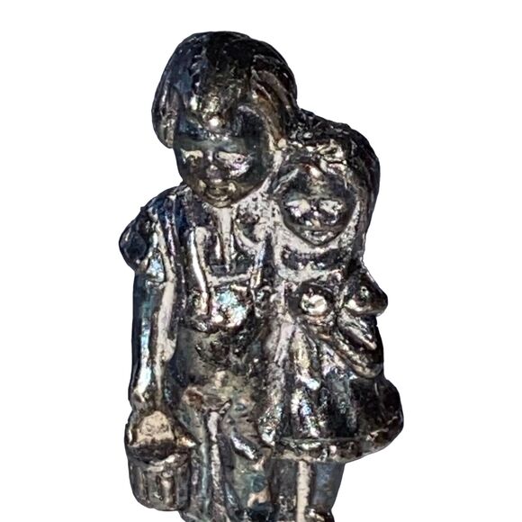 New England Collectors Society Bell Jack and Jill Silver Plate Nursery Rhyme - Picture 1 of 9